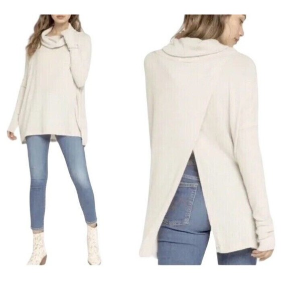 Free People Top Juicy Long Sleeve Size Medium Color  Stone Cold MSRP $88  NWT - Picture 1 of 7